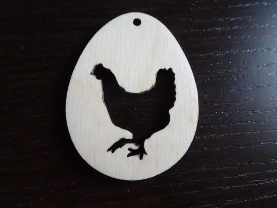 IMwood - Velikonoční Vajíčko dřevěné - Slepička výřez 6 x 5 cm