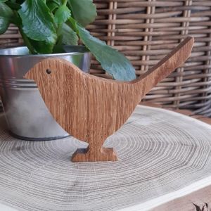 Dřevěný dubový ptáček 2-stojící